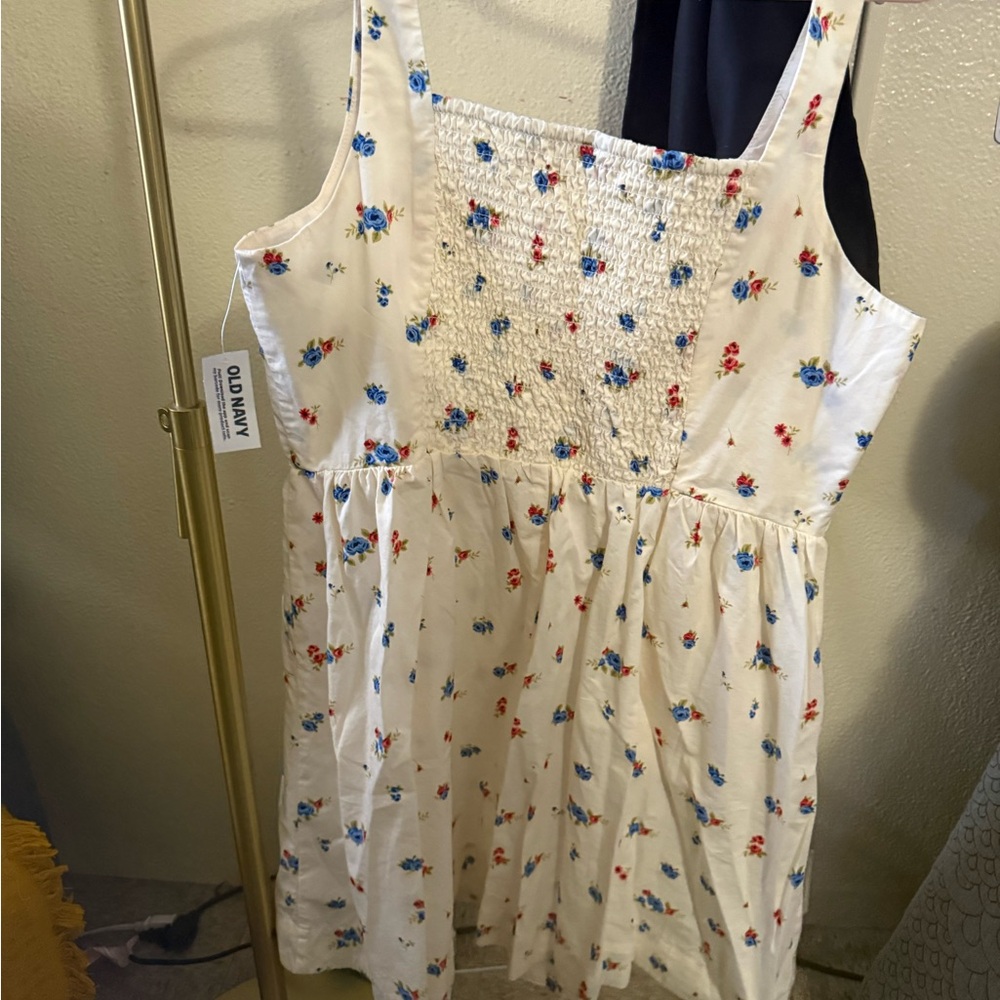 Old Navy White Dress with Floral Print
